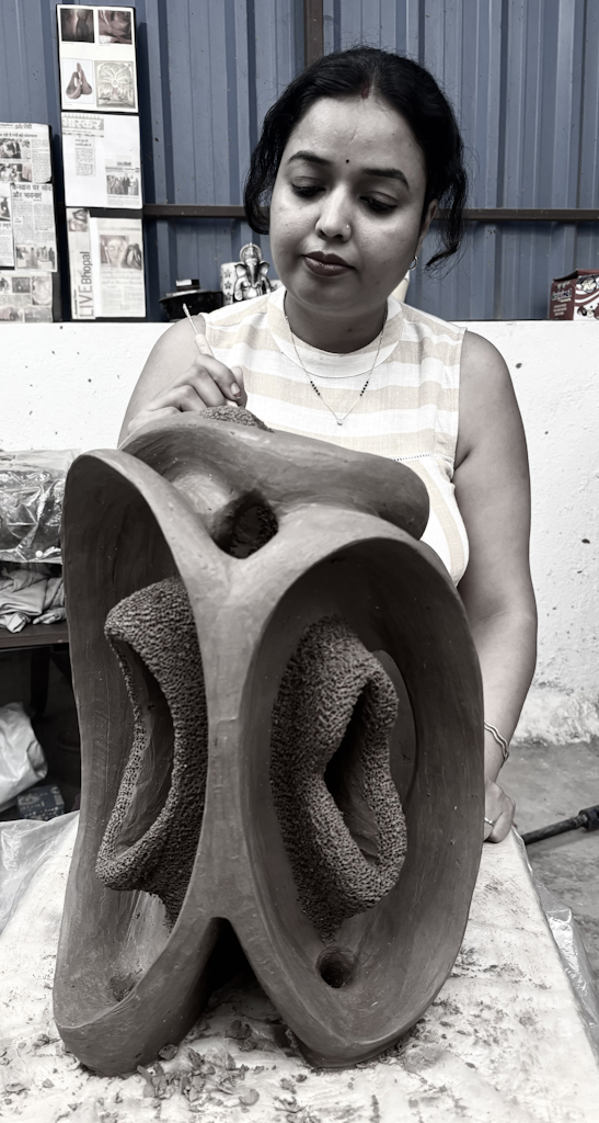 Aarti Gupta Bhadauria terracotta artwork placeholder for hero portrait